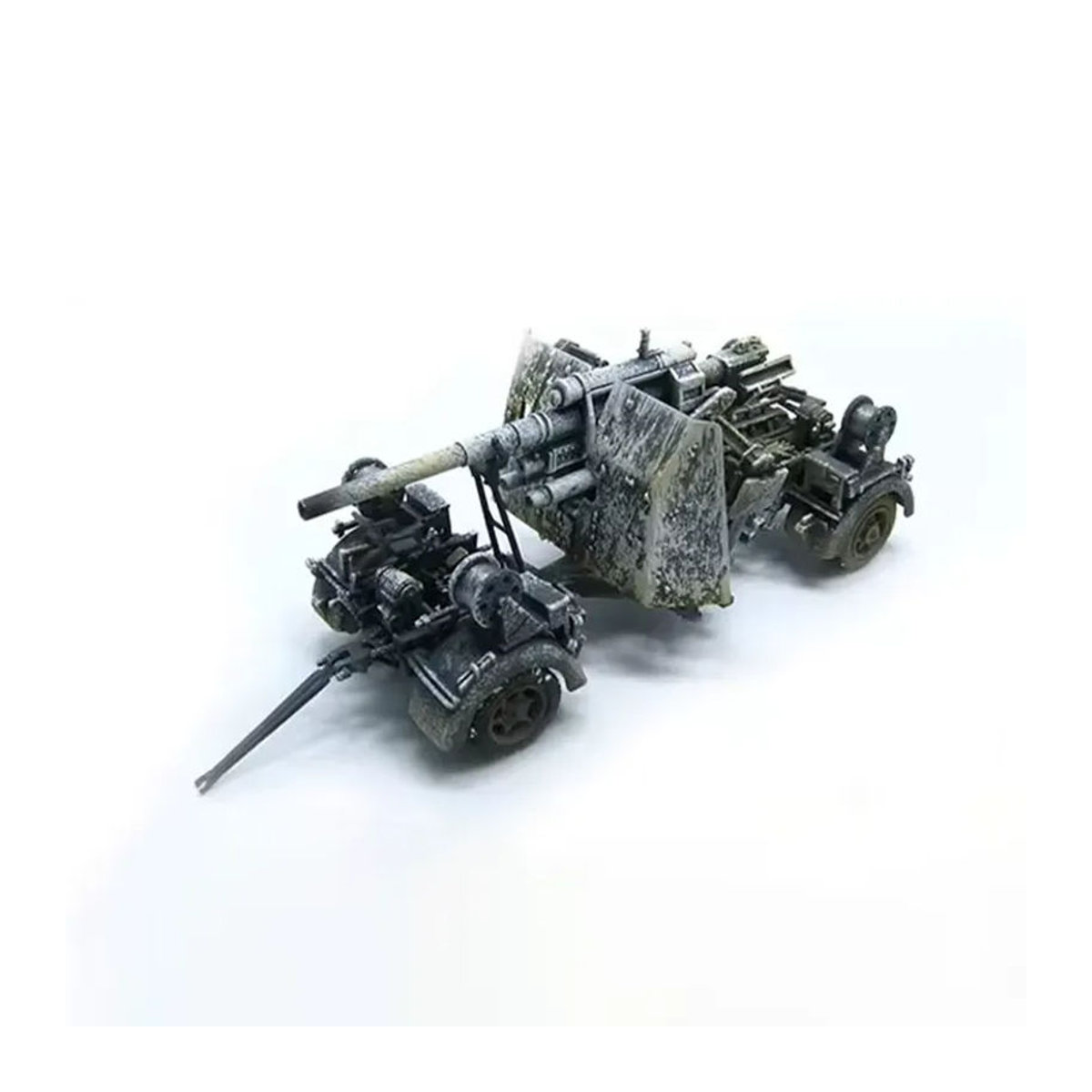 WELLY Simulationsmodell Deutsche 88mm Flak 37 Schnee im Maßstab 1/72 aus Kunstharz in Weiß - Bild 4
