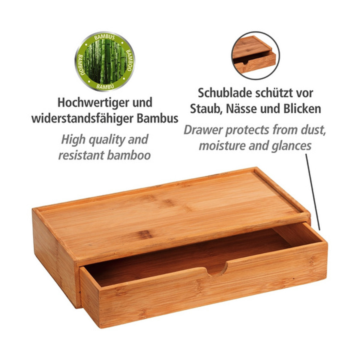 WENKO Box Terra aus Bambus in Braun, rechteckig und skandinavisch im Design - Bild 3