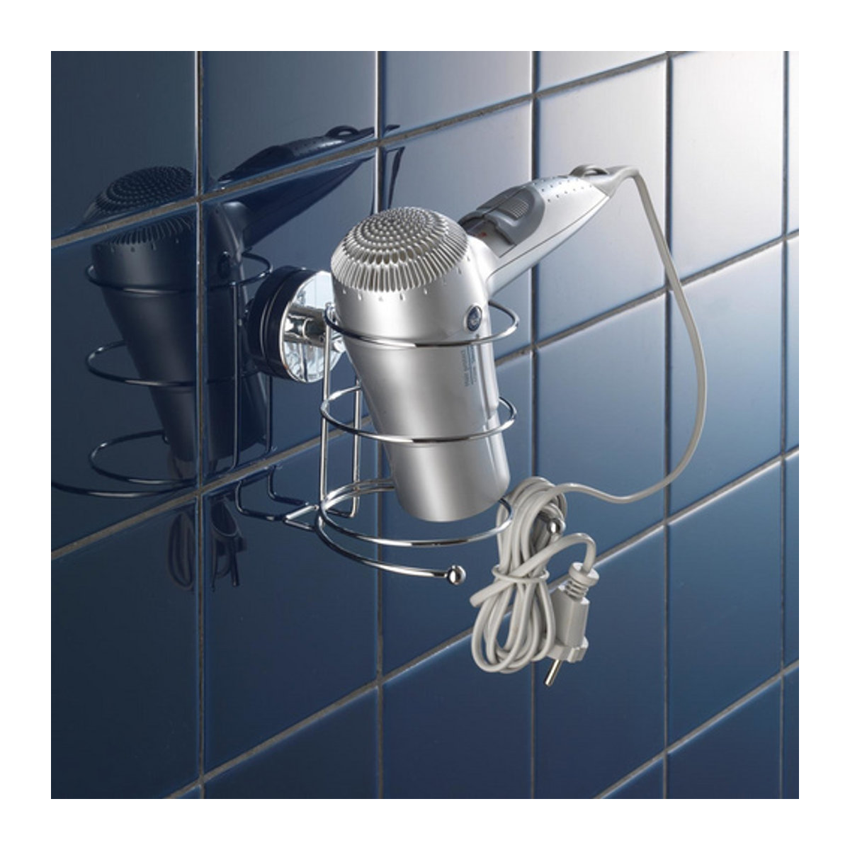 WENKO Haartrockner-Halter Milazzo aus Stahl in Chrom, Silber, B/H/L: 13,5 x 13,5 x 13,5 cm - Bild 5