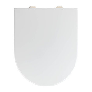WENKO WC-Sitz Exclusive Nr. 4 aus Duroplast in Weiss, D-Form, Breite: 37,5 cm