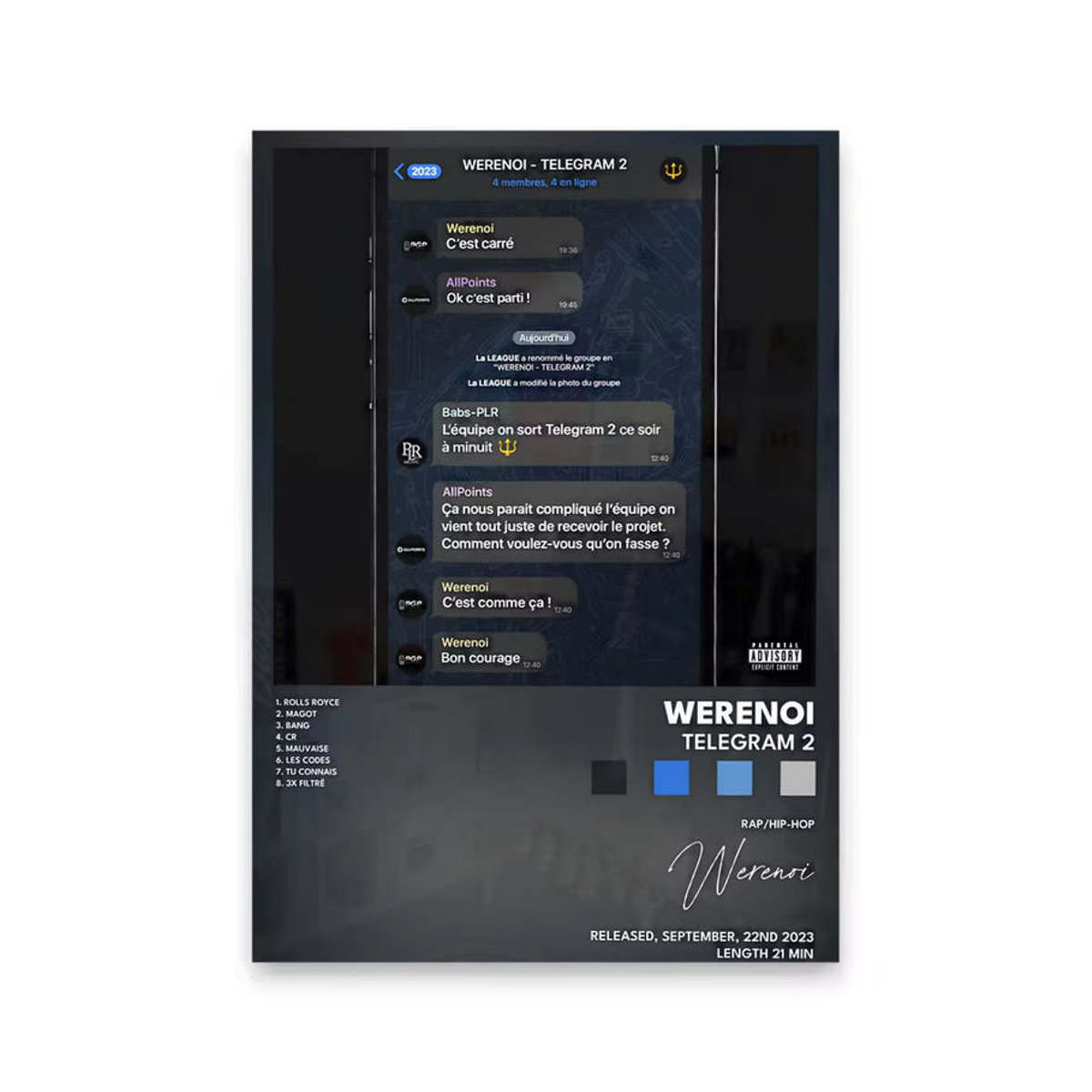Werenoi P-Pyramid Sänger Poster HD Art Sticky Wall in Schwarz, Rechteckiges Wandbild für Wohnzimmer und Schlafzimmer - Bild 5
