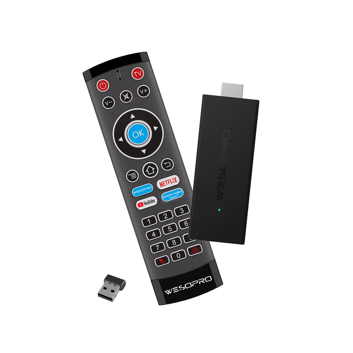 WESOPRO Smart IPTV Home Media Player G2 Lite mit Android 14.0, WiFi 6 und Bluetooth 5.0, Schwarz - Bild 2