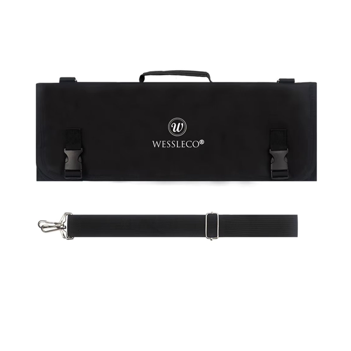 Wessleco Kochmesser-Tasche aus Oxford-Stoff in Schwarz für die Reise als minimalistischer Aufbewahrungs-Organizer - Bild 2