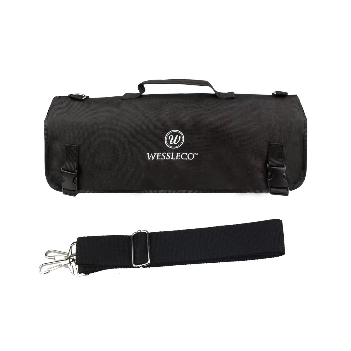Wessleco Kochmesser-Tasche aus Oxford-Stoff in Schwarz für die Reise als minimalistischer Aufbewahrungs-Organizer - Bild 3