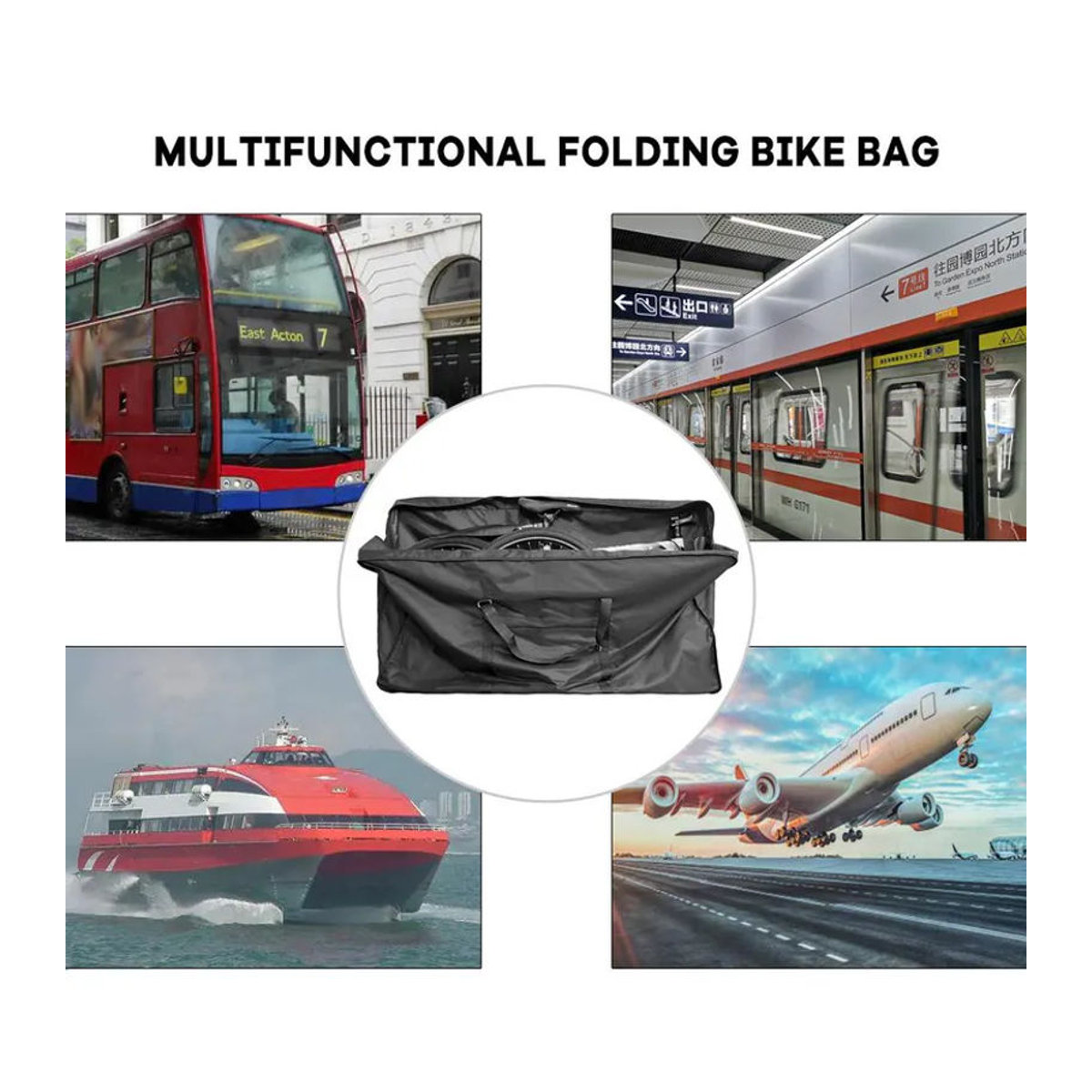 West Biking Fahrrad Reisetasche für 26-27 Zoll Fahrräder, Schwarz - Bild 2