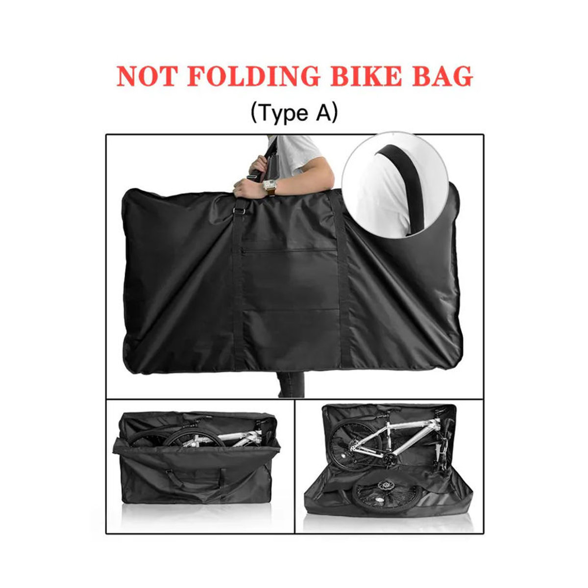 West Biking Fahrrad Reisetasche für 26-27 Zoll Fahrräder, Schwarz - Bild 4