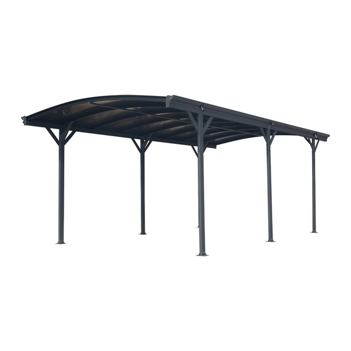 Westmann Aluminium Carport Bergen mit Runddach in Anthrazit, B/T/H: 505 x 300 x 220 cm - Bild 1