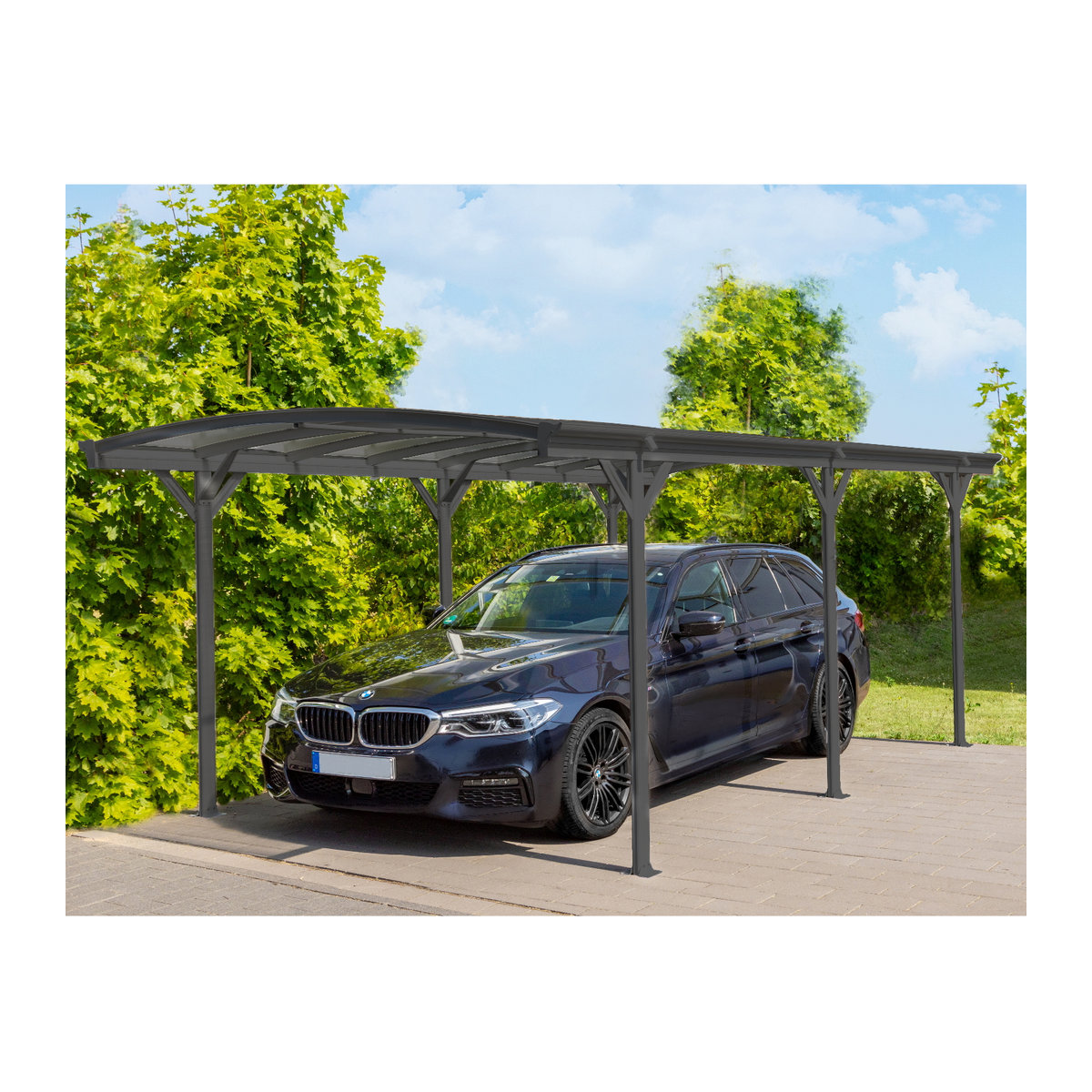 Westmann Aluminium Carport Bergen mit Runddach in Anthrazit, B/T/H: 505 x 300 x 220 cm - Bild 3