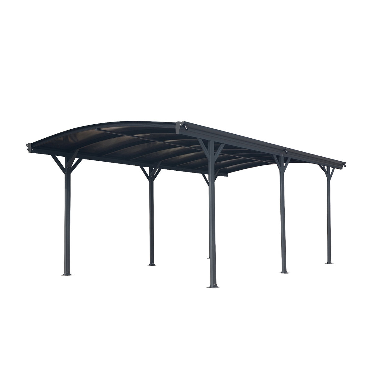 Westmann Aluminium Carport Bergen mit Runddach in Anthrazit, B/T/H: 505 x 300 x 220 cm - Bild 4