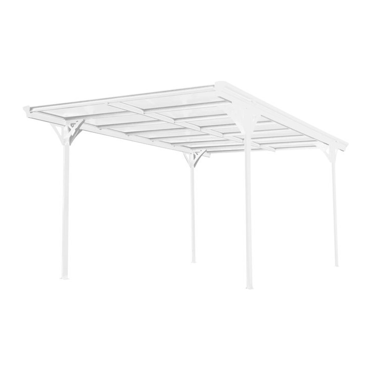 Westmann Aluminium Flachdach Carport Helsinki in Weiss mit 15 m² Fläche und Regenrinne, B/T/H: 305 x 503 x 232 cm - Bild 1