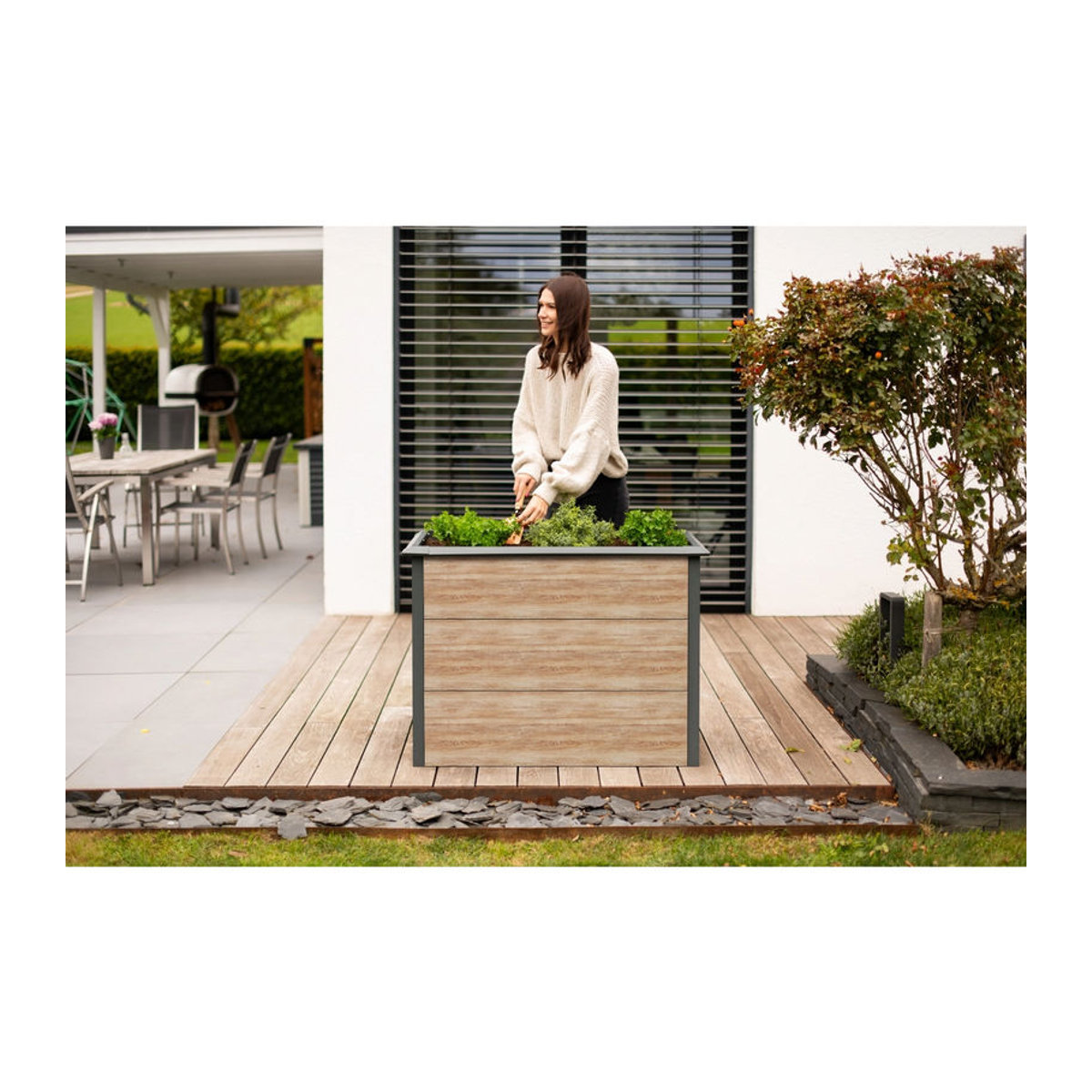 Westmann Hochbeet Primus-Multi M aus Metall mit Schneckenschutz in Anthrazit, B/H/T: 100 x 77 x 50 cm - Bild 3