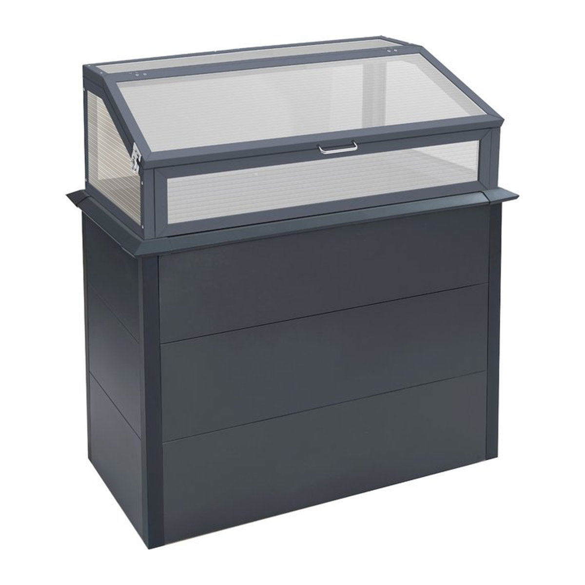 Westmann Hochbeet Primus Plus M mit Frühbeetaufsatz in Anthrazit B/T/H: 100 x 50 x 77 cm - Bild 1