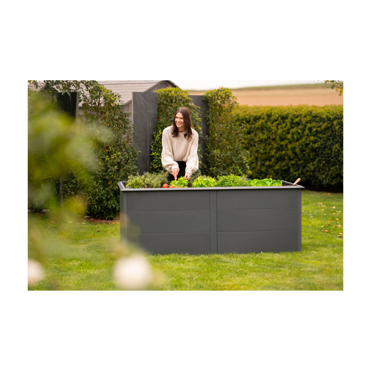 Westmann Hochbeet Primus XL aus Metall in Anthrazit B/H/T: 200 x 77 x 100 cm - Bild 2