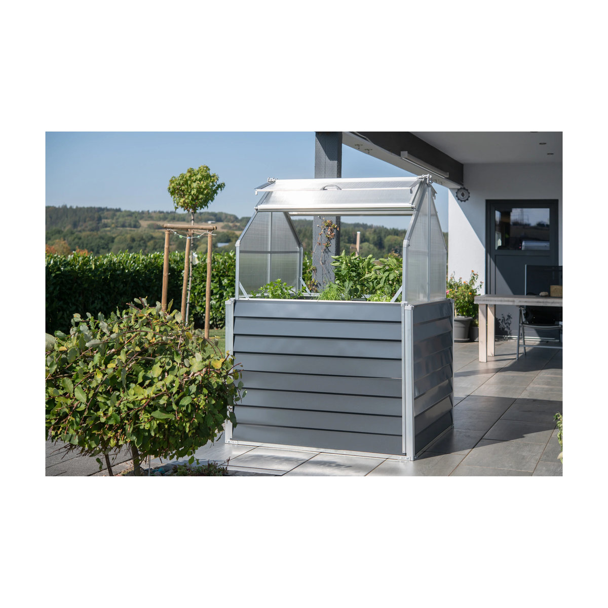 Westmann Hochbeet Store & Grow aus galvanisiertem Metall in Anthrazit, B/H/L: 120 x 169 x 120 cm - Bild 1