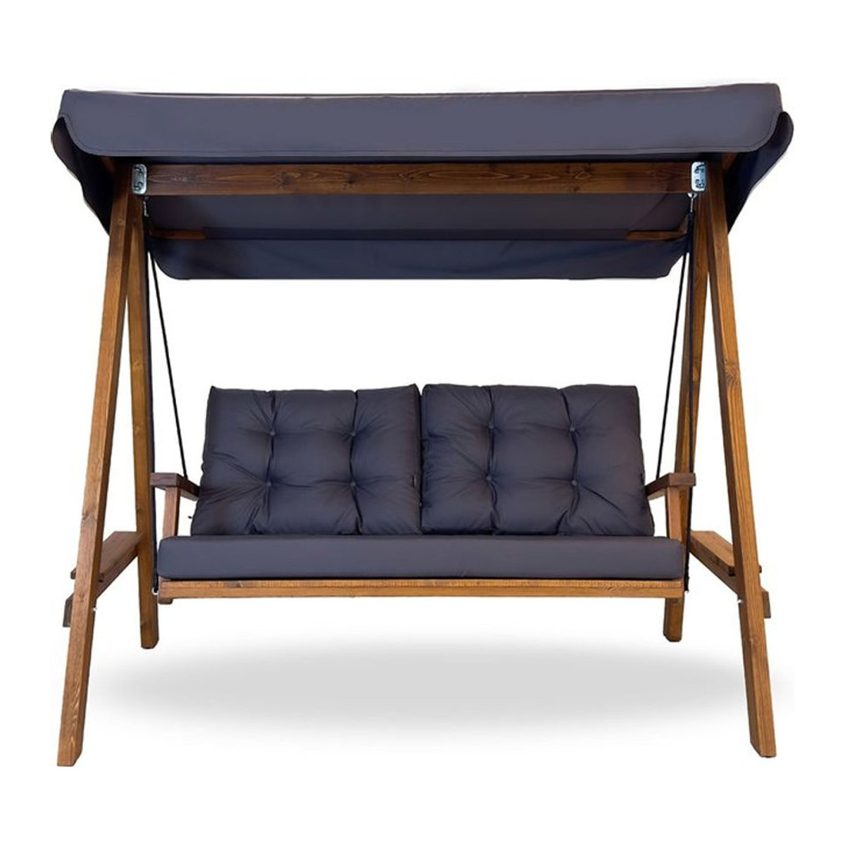 Westmann Hollywoodschaukel Pera 2000 aus Massivholz in Anthrazit B/T/H: 203 x 116 x 180 cm - Bild 1