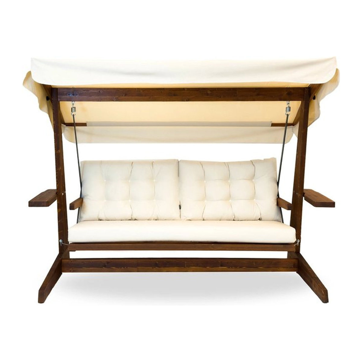 Westmann Hollywoodschaukel Viva in Beige aus Massivholz mit Polsterung B/H/T: 237 x 175 x 115 cm - Bild 1