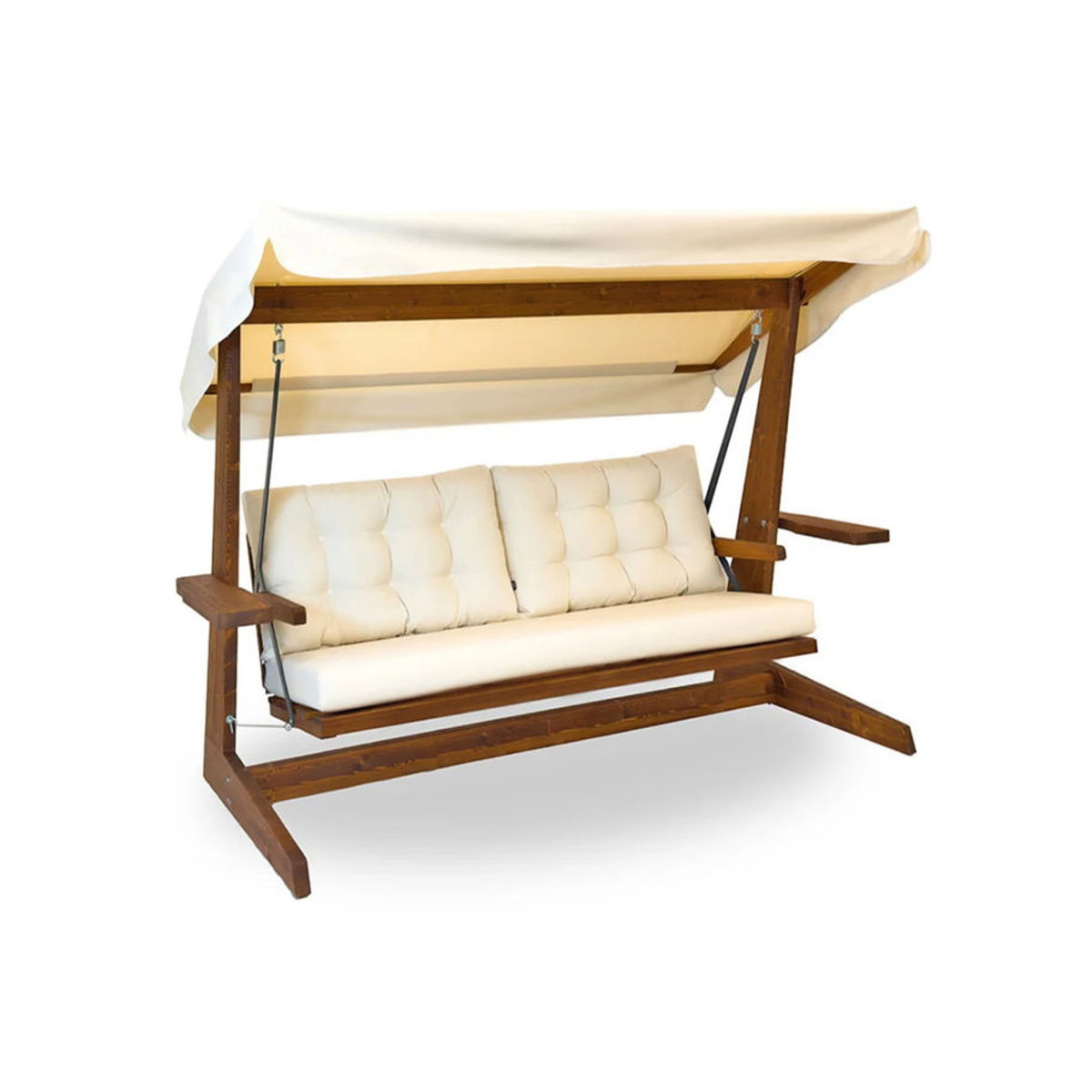 Westmann Hollywoodschaukel Viva in Beige aus Massivholz mit Polsterung B/H/T: 237 x 175 x 115 cm - Bild 2