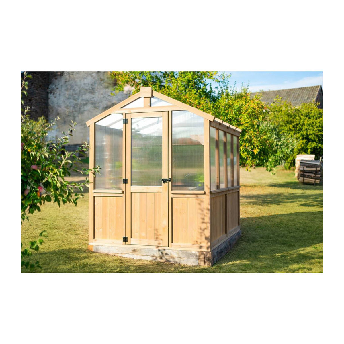 Westmann Holz Gewächshaus Paul aus Zedernholz mit Polycarbonat in Natur Braun B/T/H: 204 x 238 x 239 cm - Bild 2
