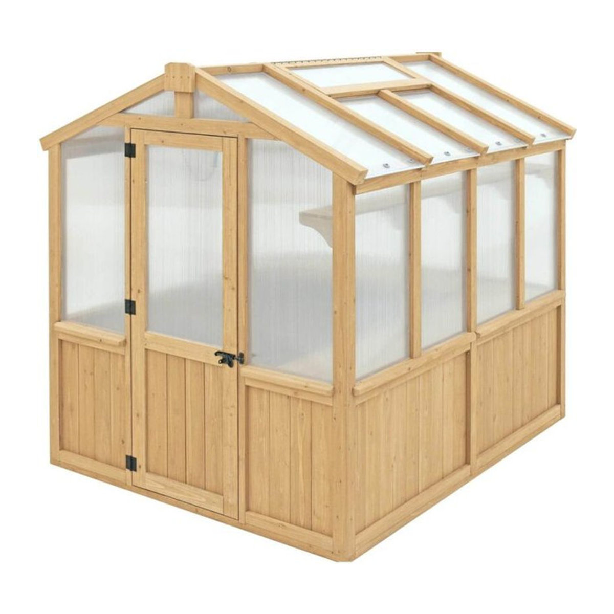 Westmann Holz Gewächshaus Paul aus Zedernholz mit Polycarbonat in Natur Braun B/T/H: 204 x 238 x 239 cm - Bild 5