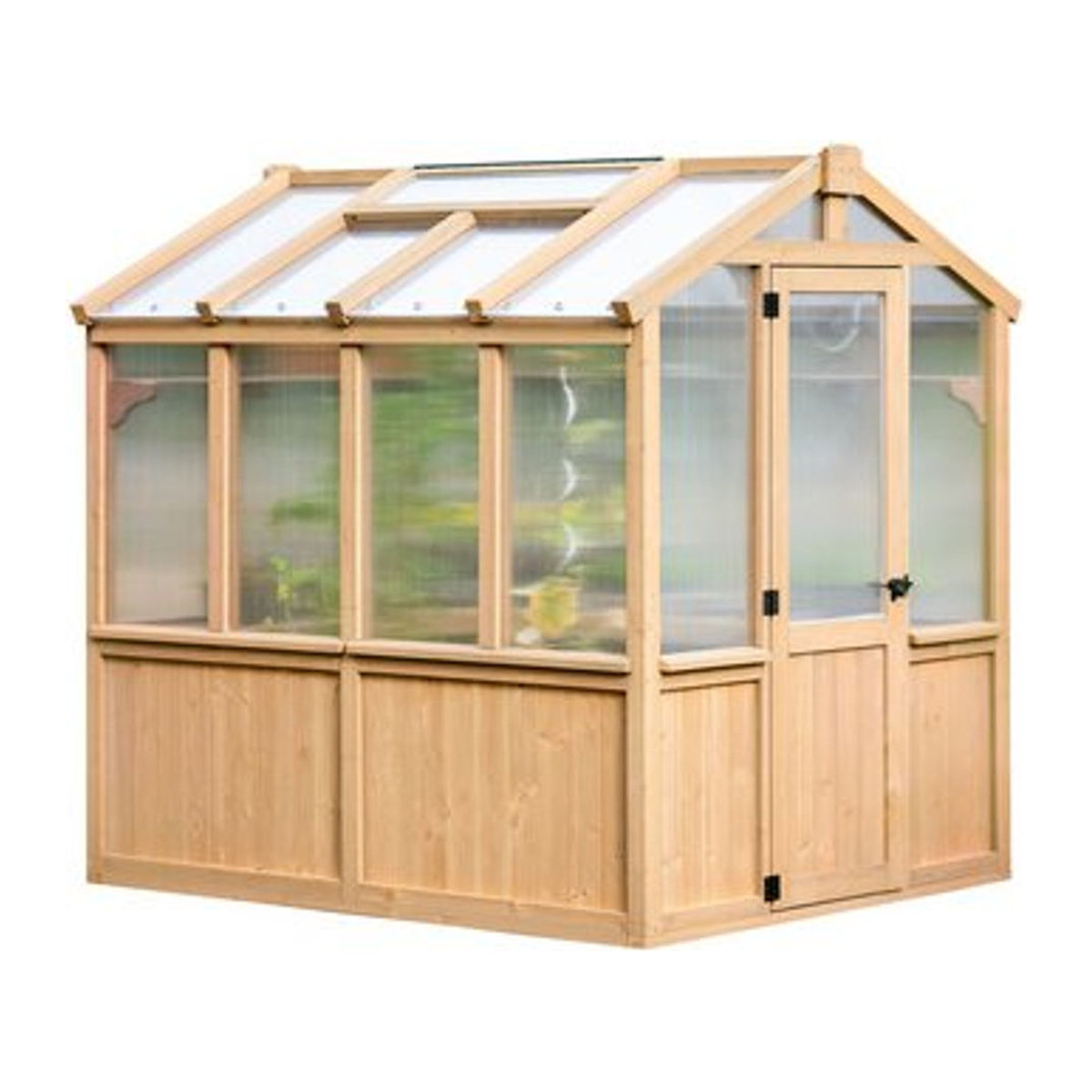 Westmann Holz Gewächshaus Paul aus Zedernholz mit Polycarbonat in Natur Braun B/T/H: 204 x 238 x 239 cm - Bild 6