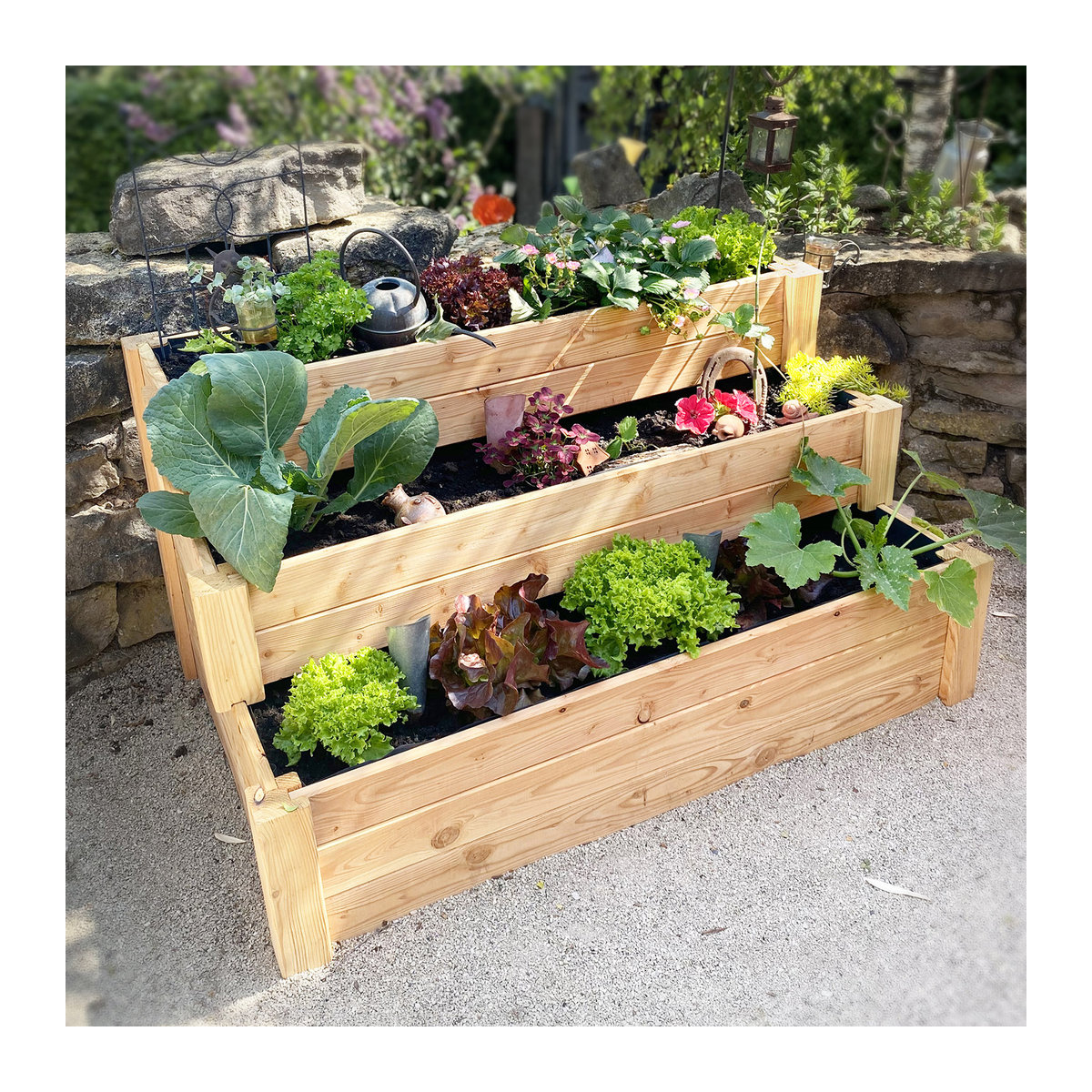 Westmann Holz Hochbeet Urban Gardening in Natur, L x B x H: 120 x 76 x 64 cm - Bild 2