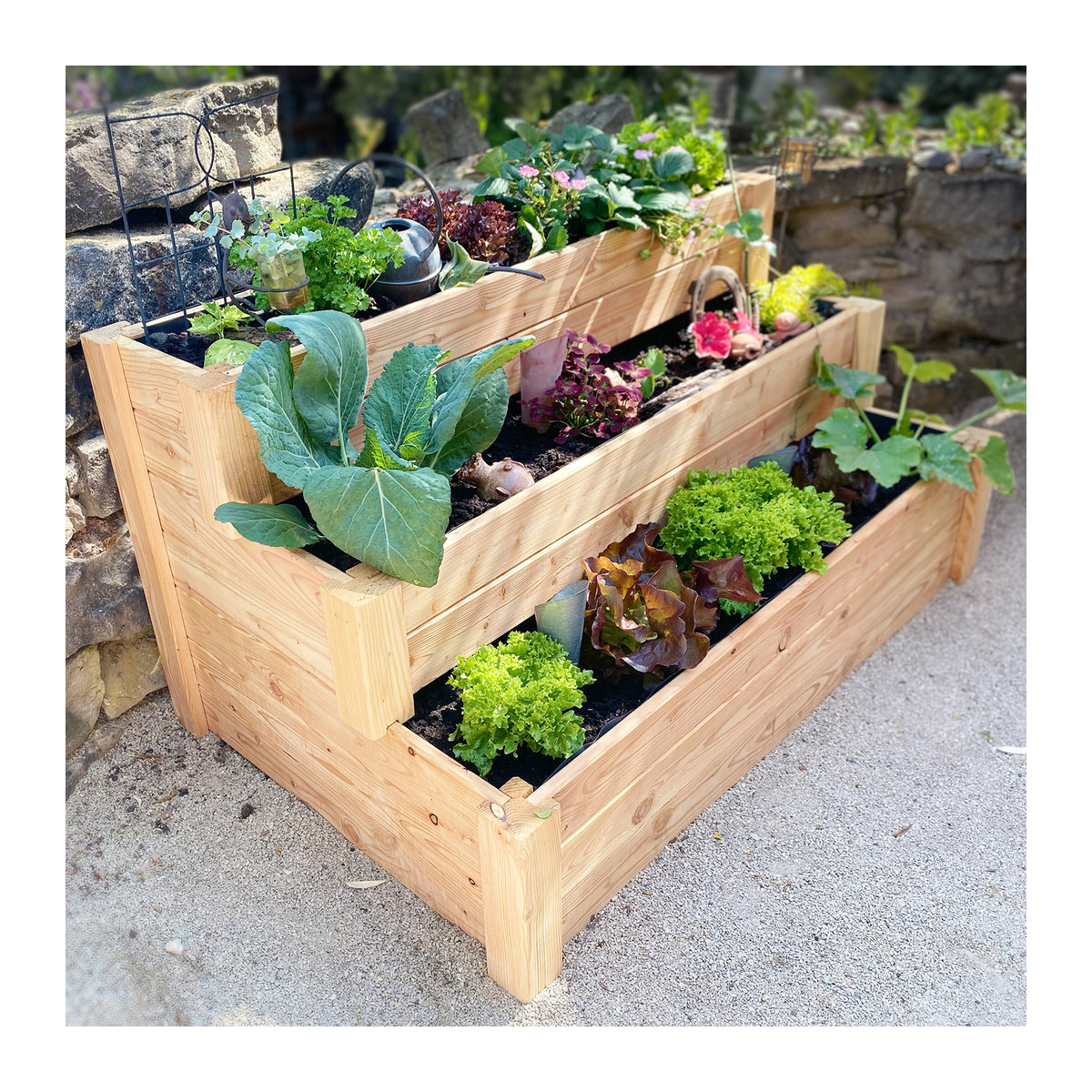 Westmann Holz Hochbeet Urban Gardening in Natur, L x B x H: 120 x 76 x 64 cm - Bild 3