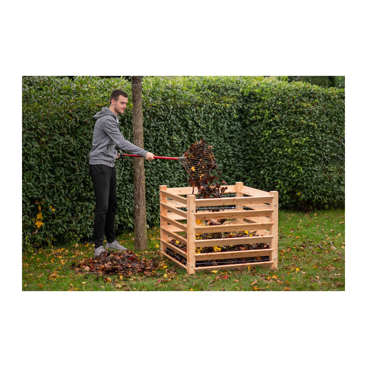 Westmann Holz Komposter Kompostkiste in Natur mit 800 l Volumen, B/T/H: 100 x 100 x 80 cm - Bild 2