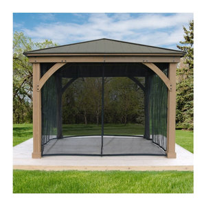 Westmann Holz Pavillon Devon mit schwarzem Moskitonetz
