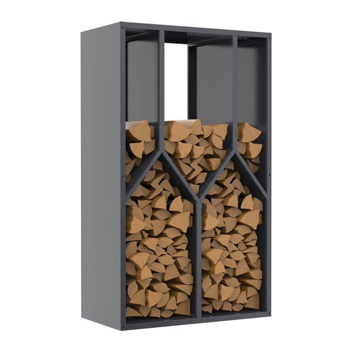 Westmann Kaminholzregal Castra B Modern Anthrazit B/T/H: 95 x 50 x 160 cm - Bild 1