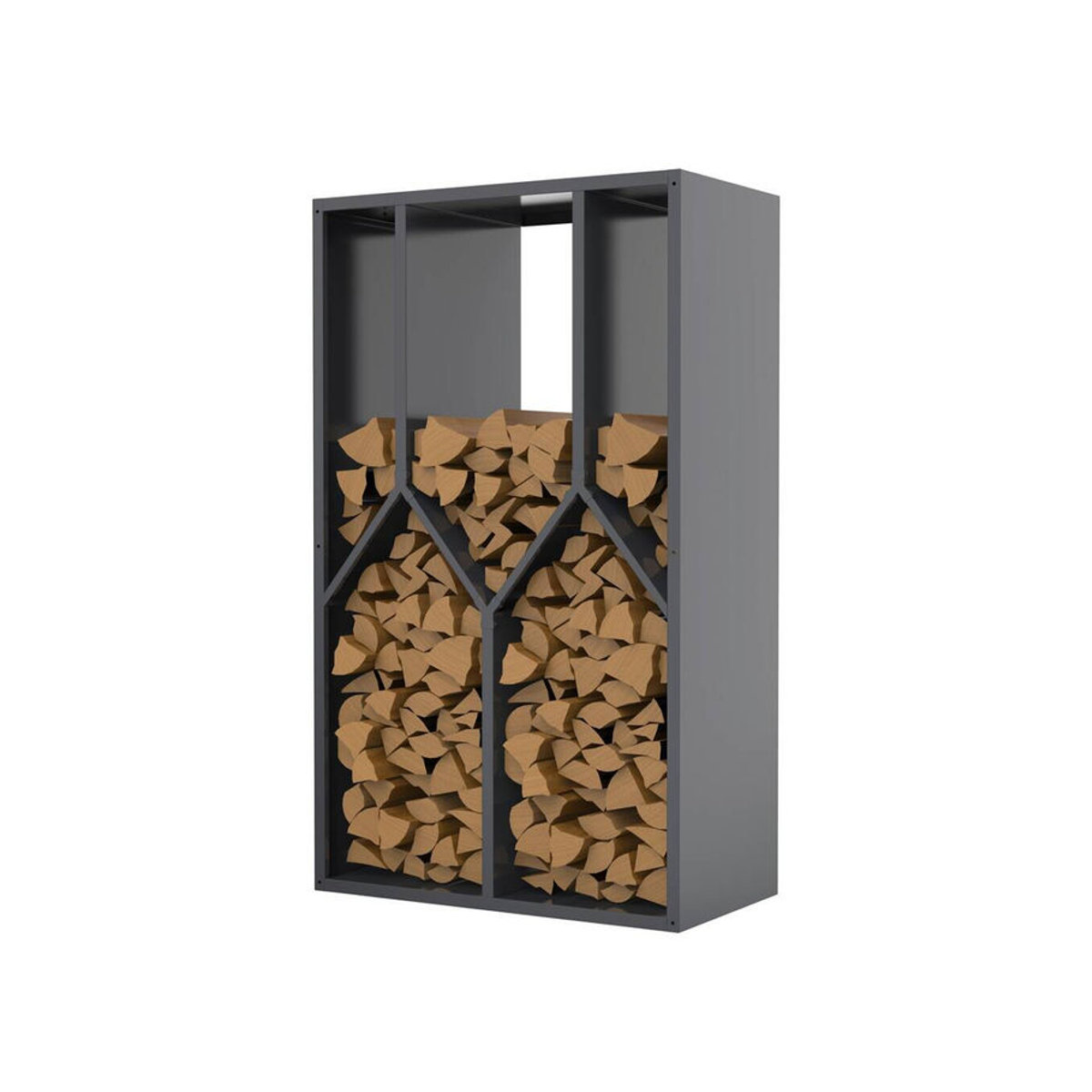 Westmann Kaminholzregal Castra B Modern Anthrazit B/T/H: 95 x 50 x 160 cm - Bild 2