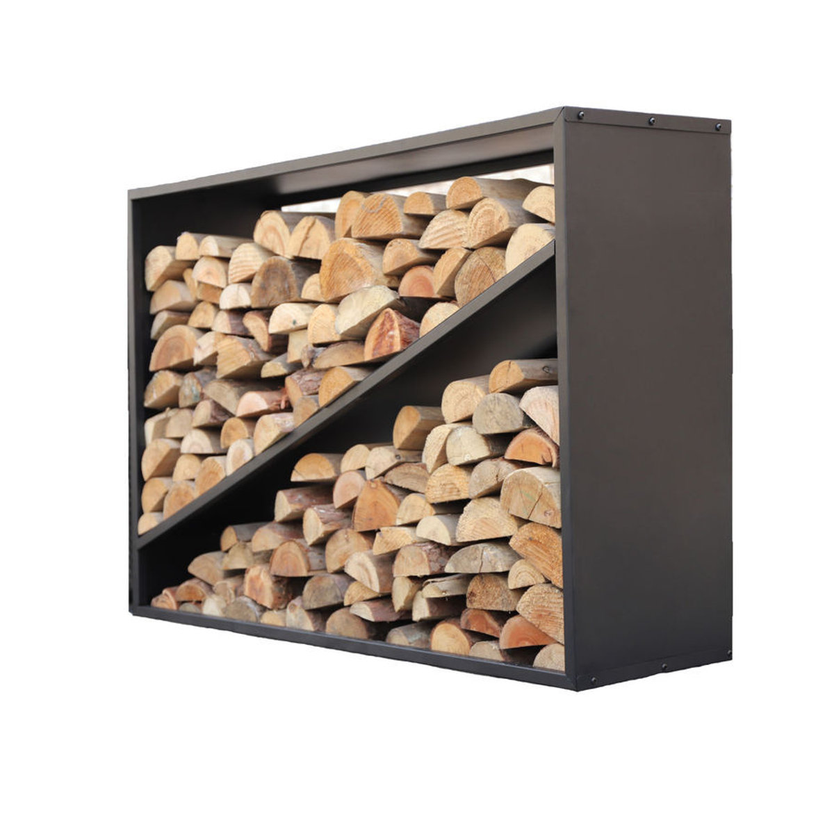 Westmann Kaminholzregal Hugo Schwarz Modern Minimalistisch B: 114,5 cm, T: 35 cm, H: 80 cm - Bild 3