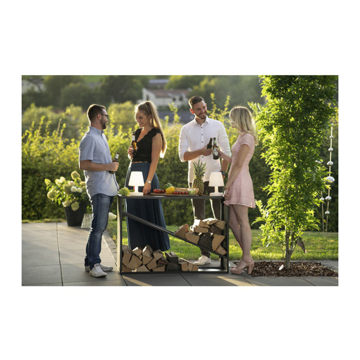 Westmann Kaminholzregal Hugo Schwarz Modern Minimalistisch B: 114,5 cm, T: 35 cm, H: 80 cm - Bild 6