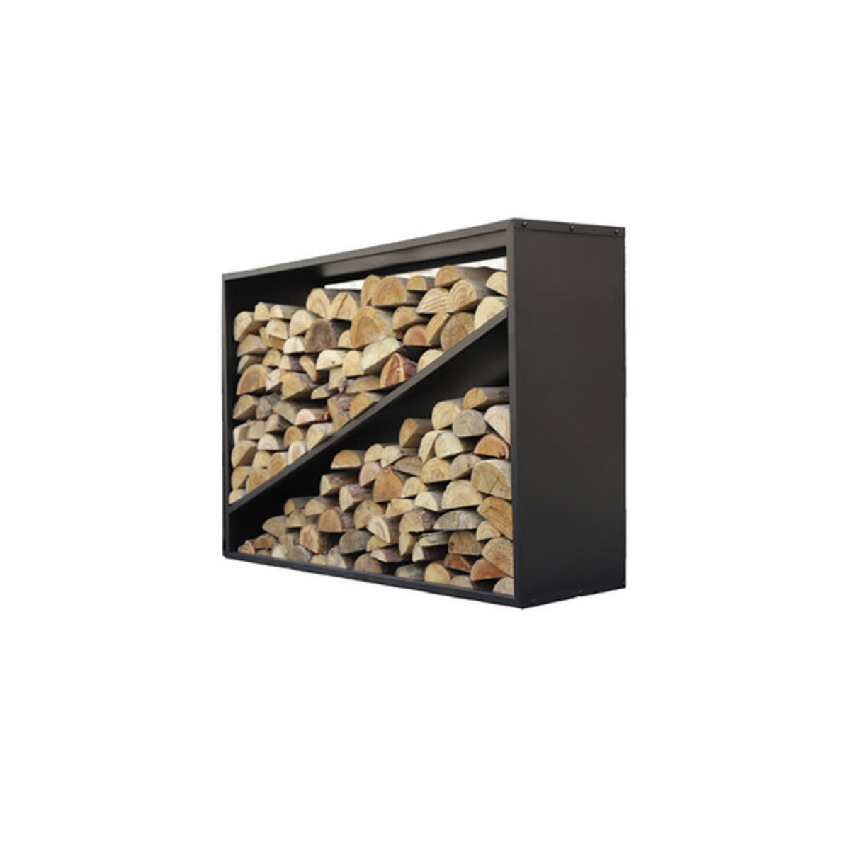 Westmann Kaminholzregal Hugo Schwarz Modern Minimalistisch B: 114,5 cm, T: 35 cm, H: 80 cm - Bild 7