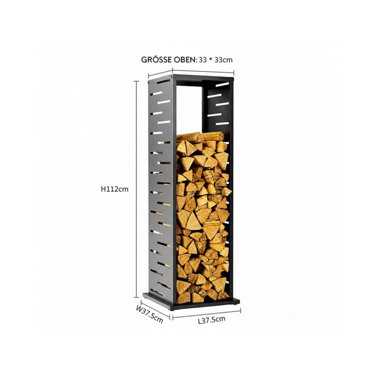 Westmann Kaminholzregal Luma Grid Modern Anthrazit B/T/H: 37,5 x 37,5 x 112 cm - Bild 4