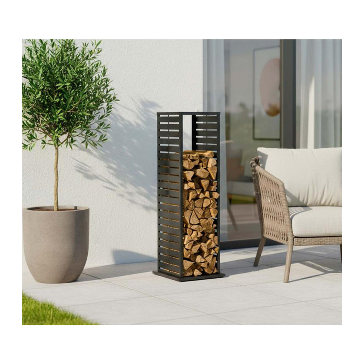 Westmann Kaminholzregal Luma Lane Modern Anthrazit B/T/H: 37,5 x 37,5 x 112 cm - Bild 2