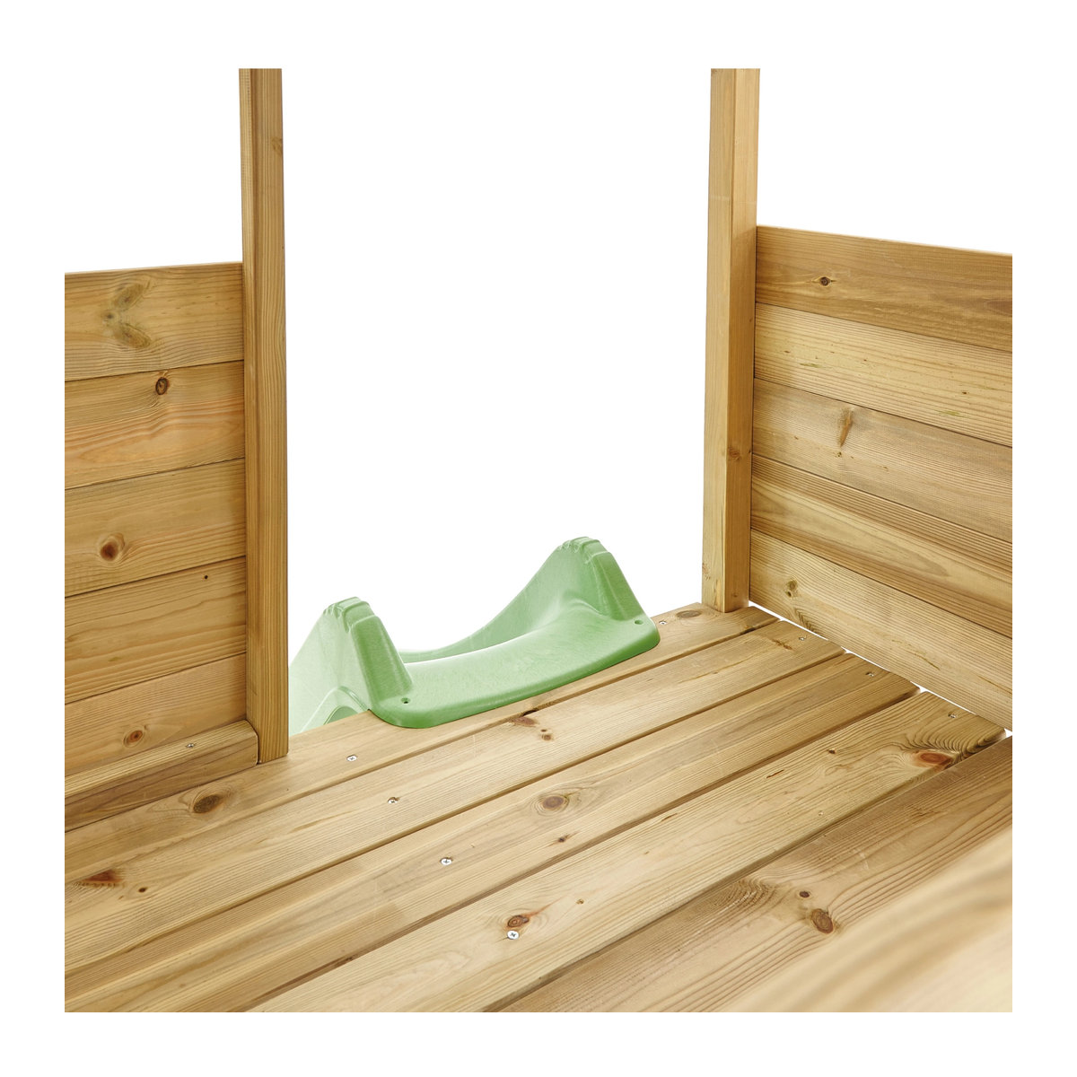Westmann Kinderspielhaus Wildnis aus Kiefernholz in Natur mit Rutsche, B/H/L: 126 x 205 x 114 cm - Bild 4