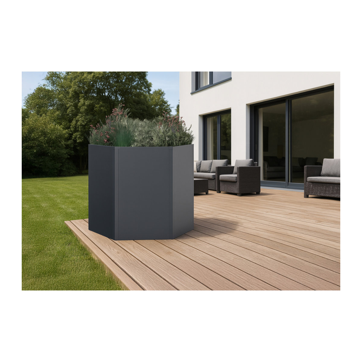 Westmann Metall Hochbeet Varia 77 6-eckig Anthrazit B/T/H: 100 x 100 x 77 cm - Bild 4
