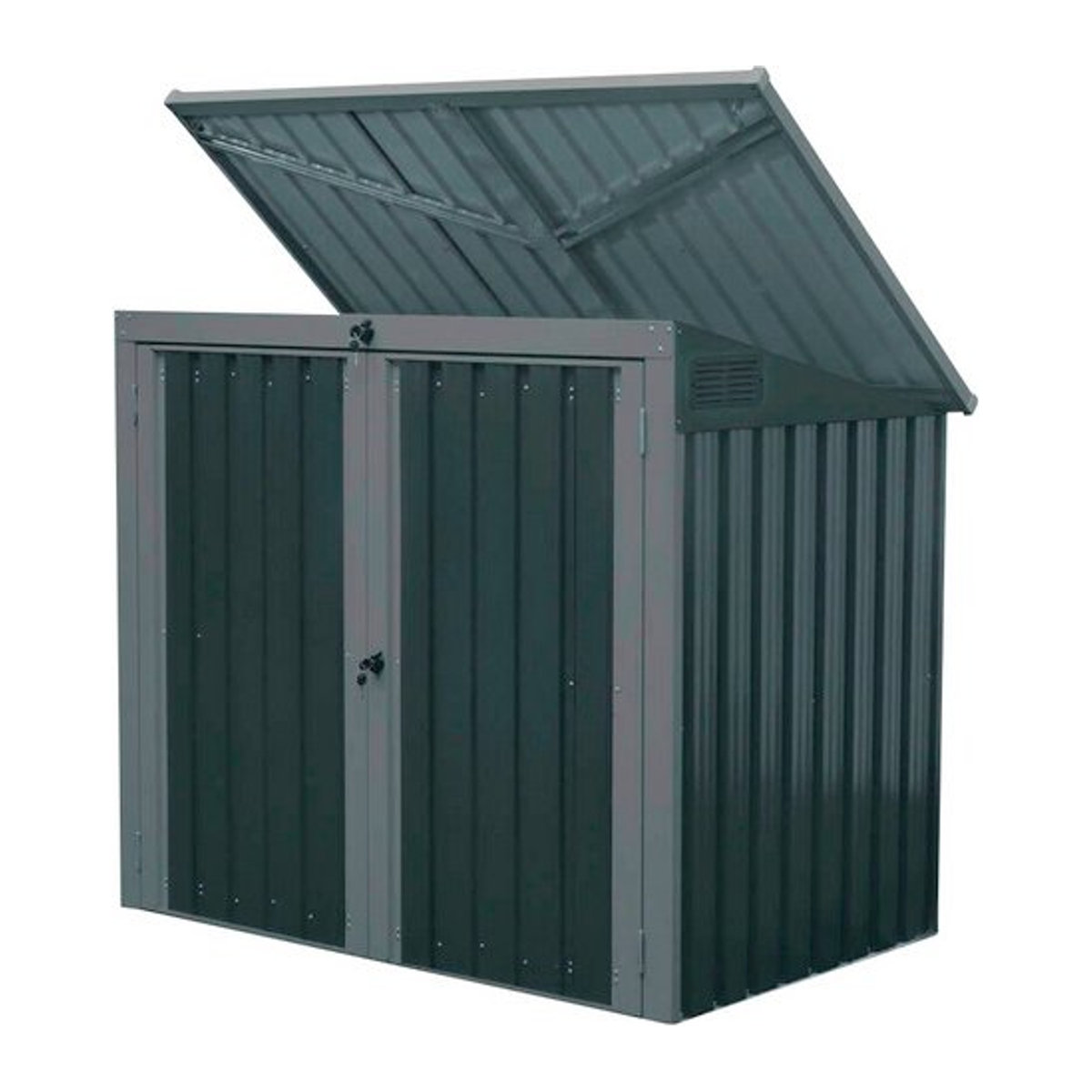 Westmann Metall Mülltonnenbox 2-fach für 240 l Mülltonnen, anthrazit/lichtgrau, B/H/T: 158 x 134 x 101 cm - Bild 5
