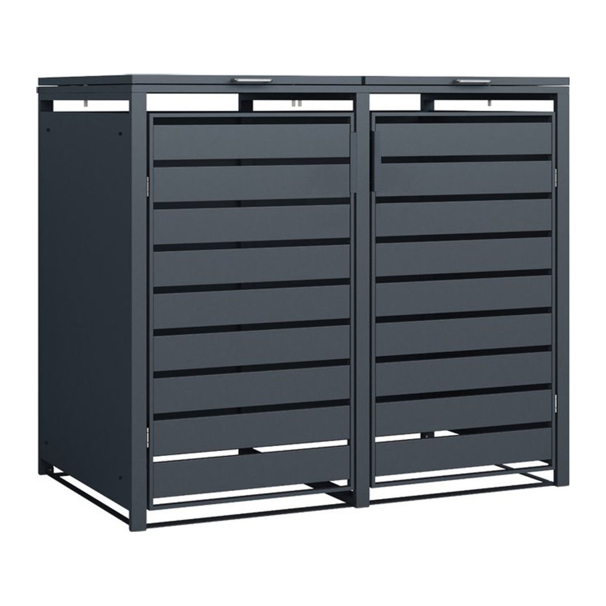 Westmann Metall Mülltonnenbox Kubus für 2 x 240 L Mülltonnen in Grau - Bild 1