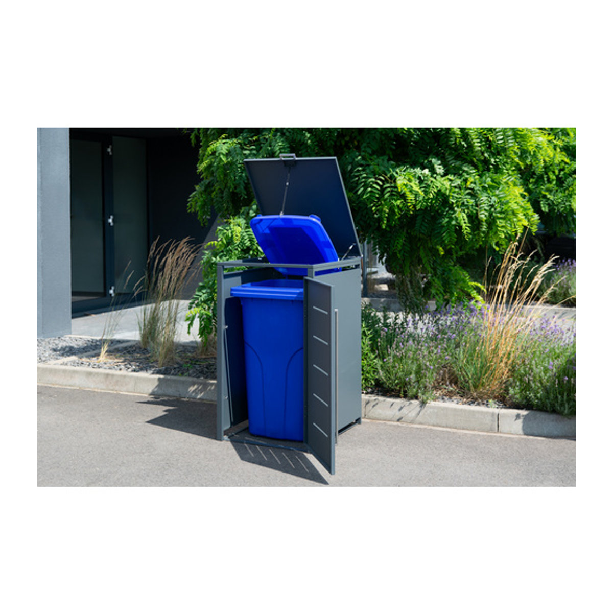 Westmann Mülltonnenbox für 1 x 240 L, B/T/H: 68 x 80 x 116 cm, anthrazit-grau - Bild 2