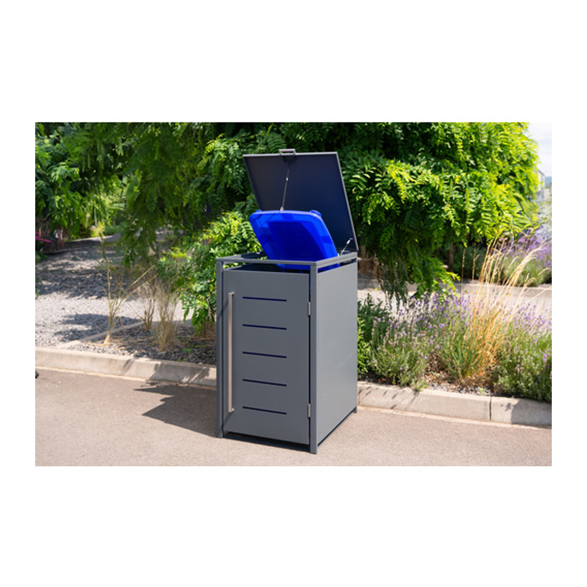 Westmann Mülltonnenbox für 1 x 240 L, B/T/H: 68 x 80 x 116 cm, anthrazit-grau - Bild 4