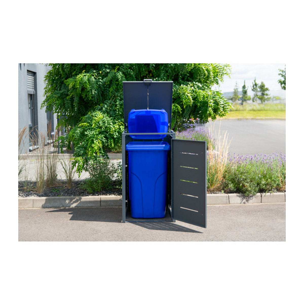 Westmann Mülltonnenbox für 1 x 240 L, B/T/H: 68 x 80 x 116 cm, anthrazit-grau - Bild 5