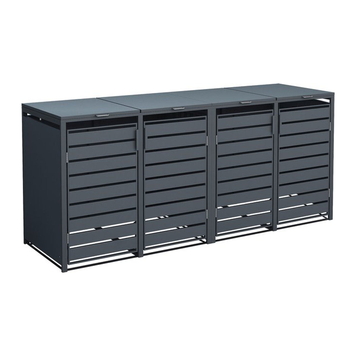 Westmann Mülltonnenbox Kubus 4-fach mit Deckel, anthrazit, B: 264 cm, T: 80 cm, H: 116 cm - Bild 1