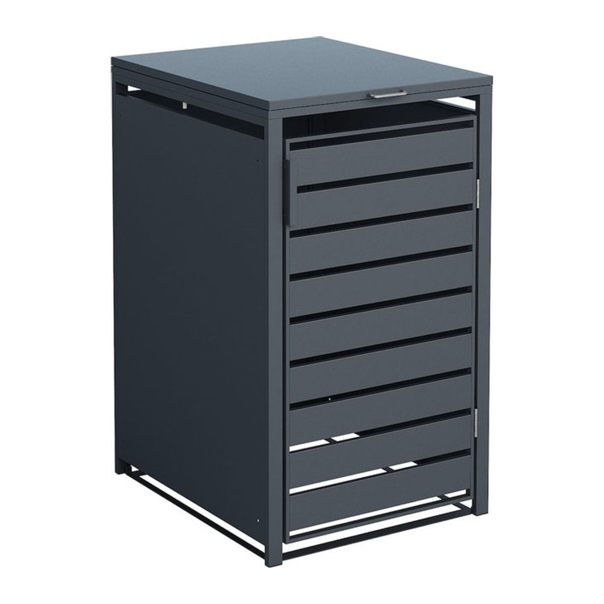 Westmann Mülltonnenbox Kubus aus Metall für 1 x 240 L Mülltonne, grau, B/T/H: 68 x 80 x 116 cm - Bild 3