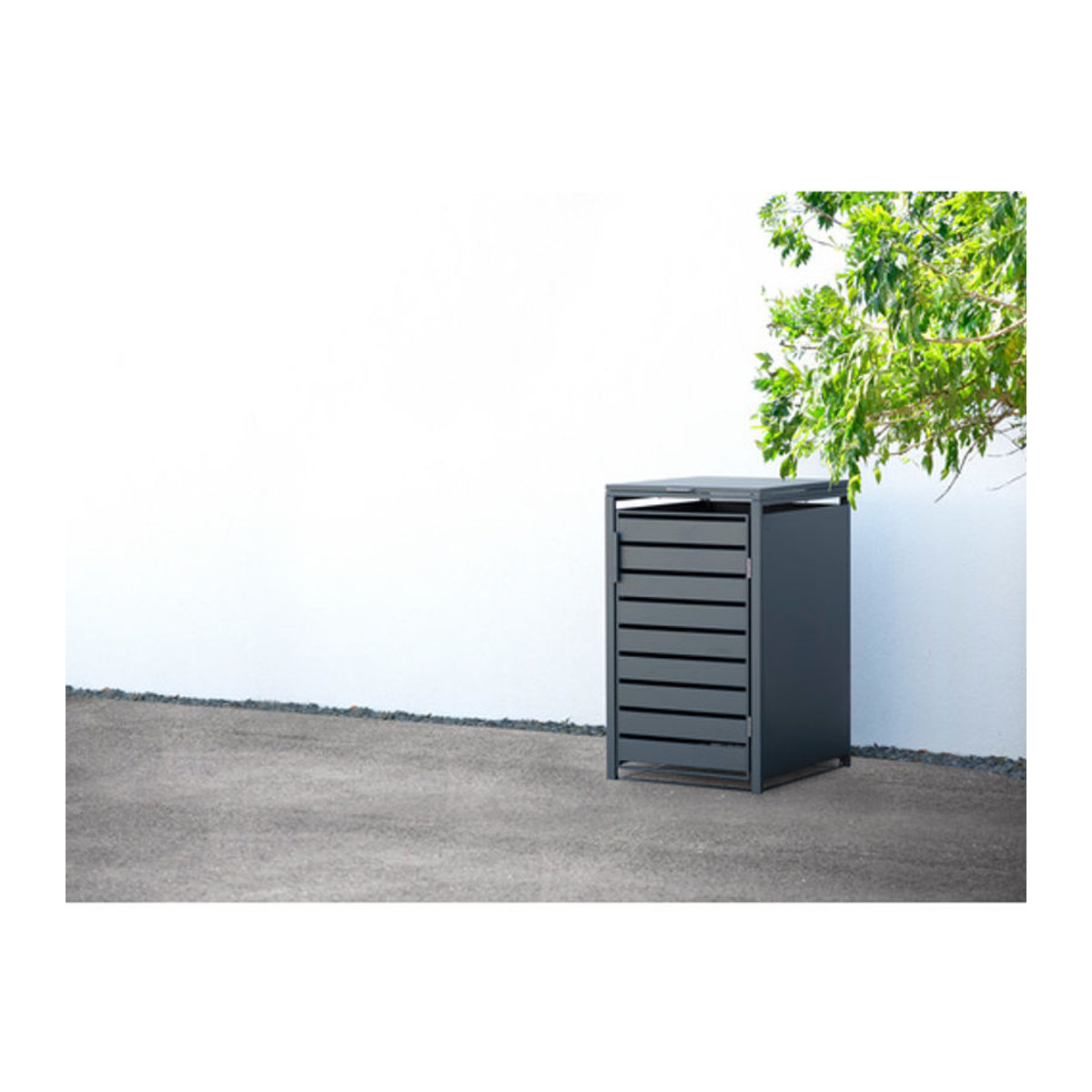 Westmann Mülltonnenbox Kubus aus Metall für 1 x 240 L Mülltonne, grau, B/T/H: 68 x 80 x 116 cm - Bild 4