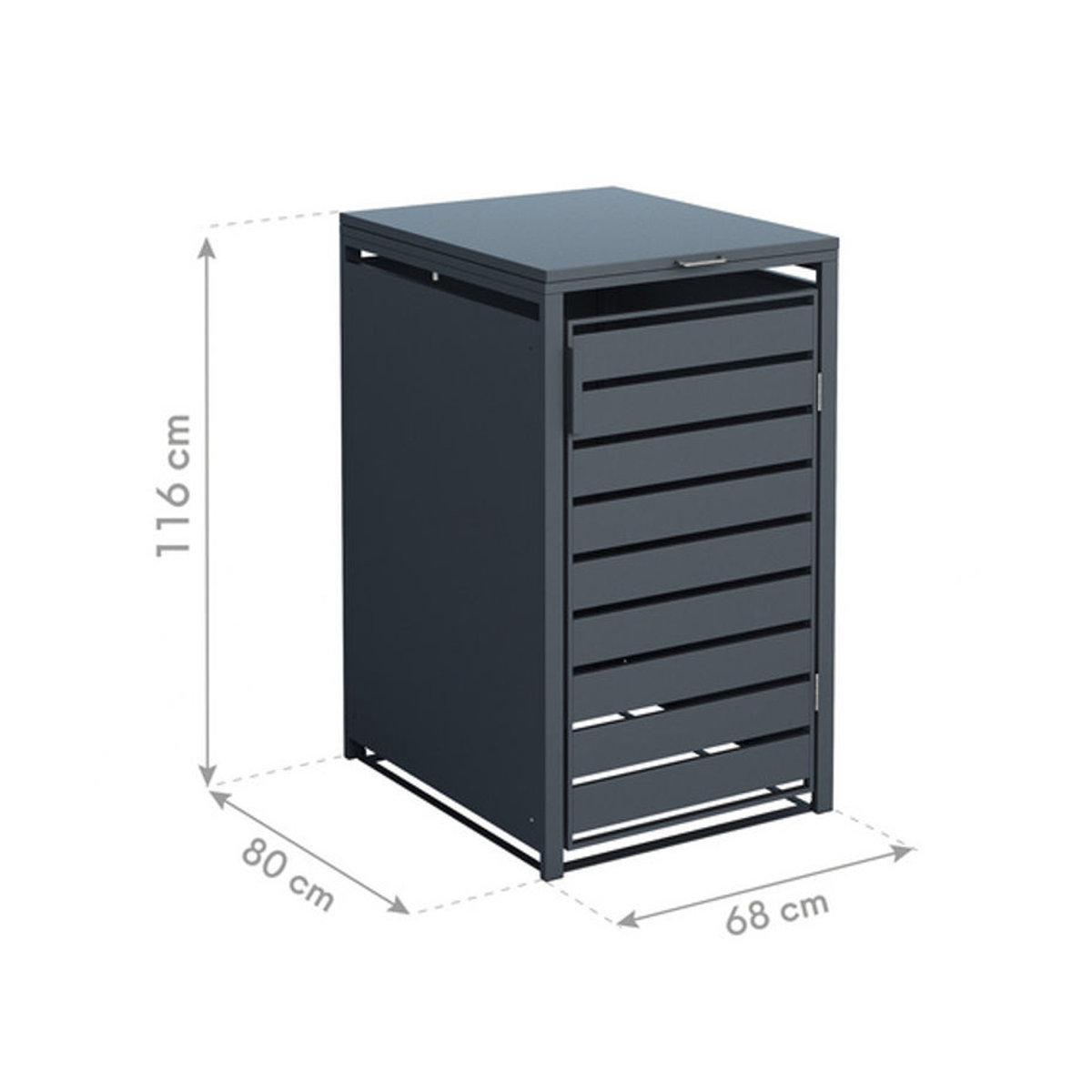 Westmann Mülltonnenbox Kubus aus Metall für 1 x 240 L Mülltonne, grau, B/T/H: 68 x 80 x 116 cm - Bild 5