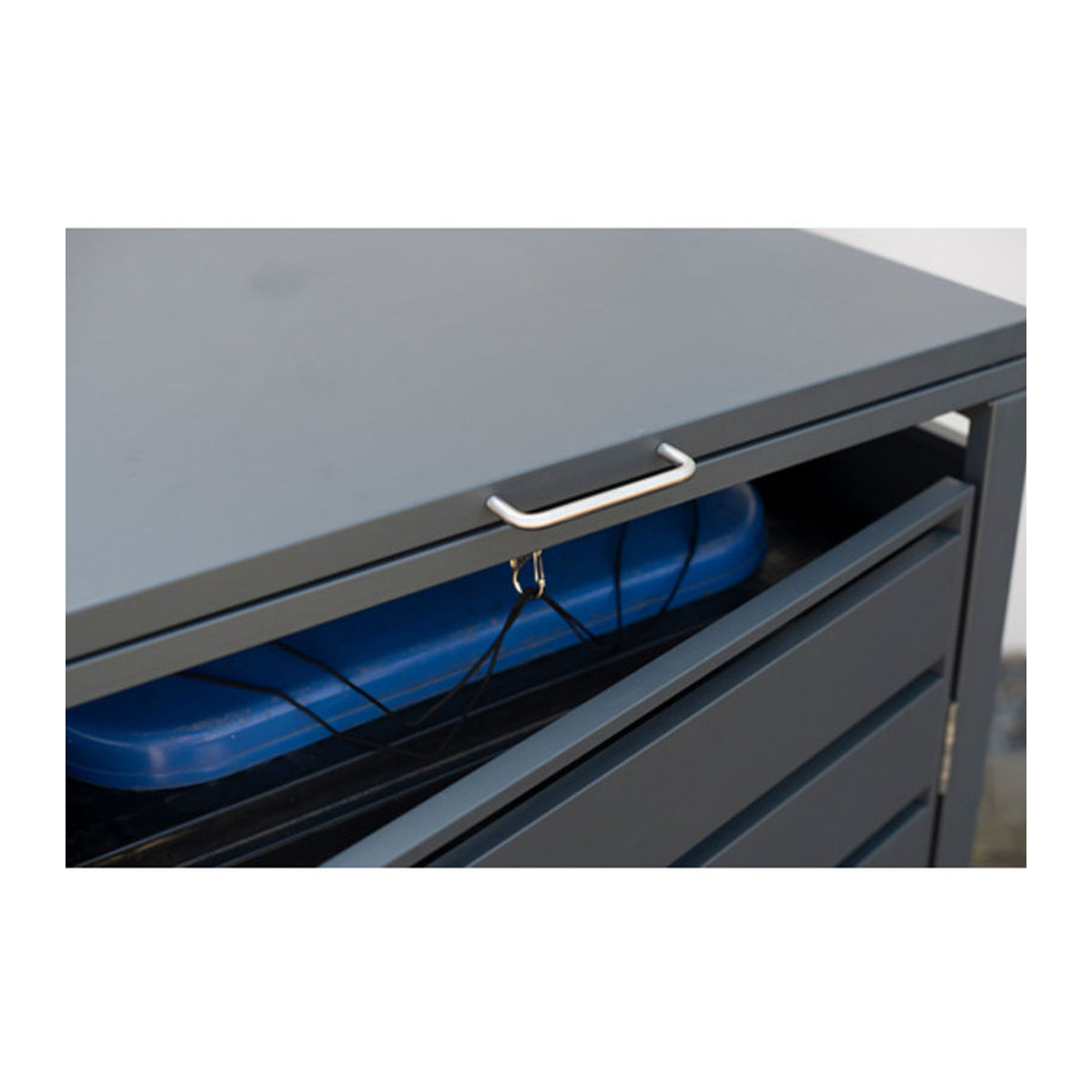 Westmann Mülltonnenbox Kubus aus Metall für 1 x 240 L Mülltonne, grau, B/T/H: 68 x 80 x 116 cm - Bild 6