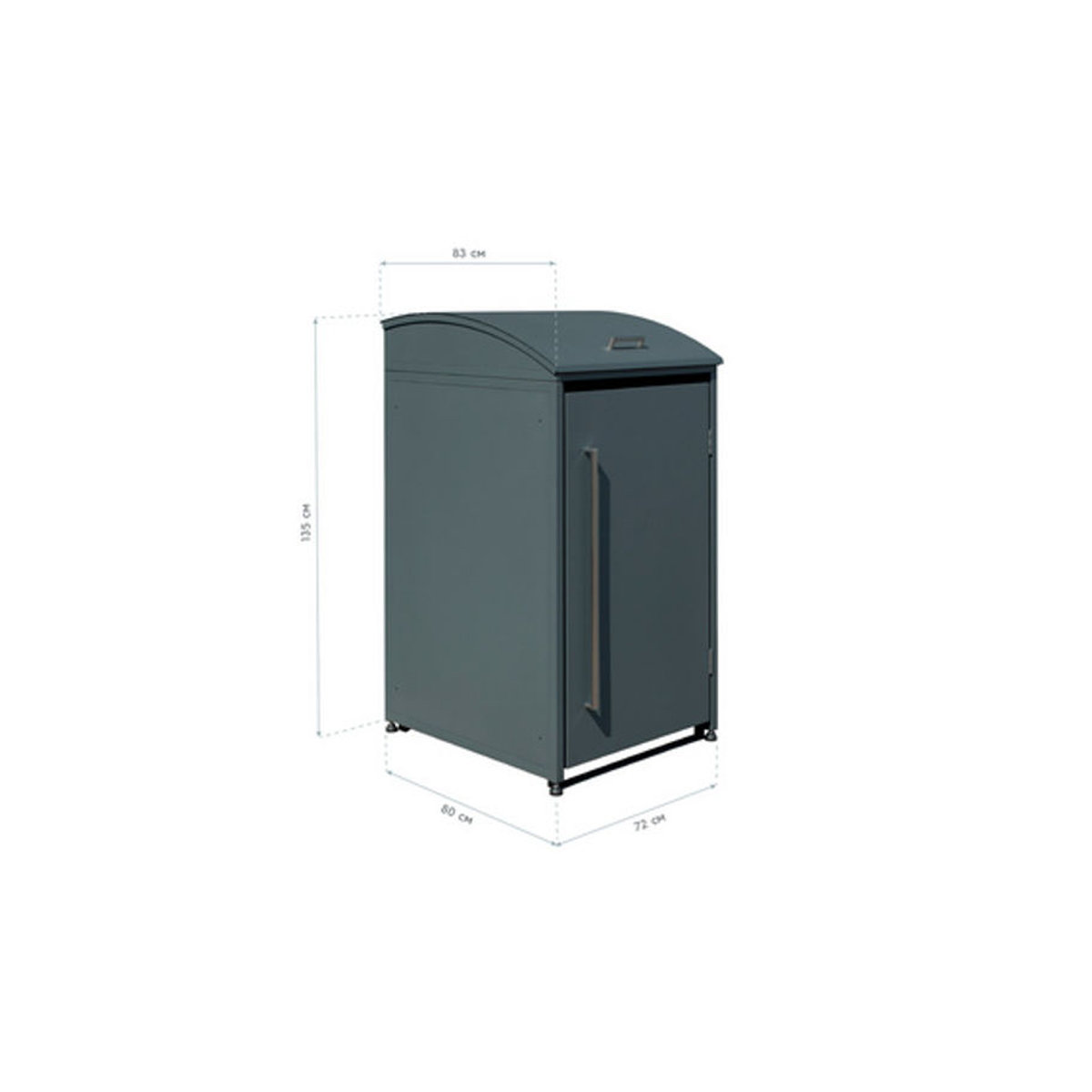 Westmann Mülltonnenbox Moderna 1 für 1 x 240 L Mülltonne, Anthrazit, B/T/H: 72 x 83 x 135 cm - Bild 2