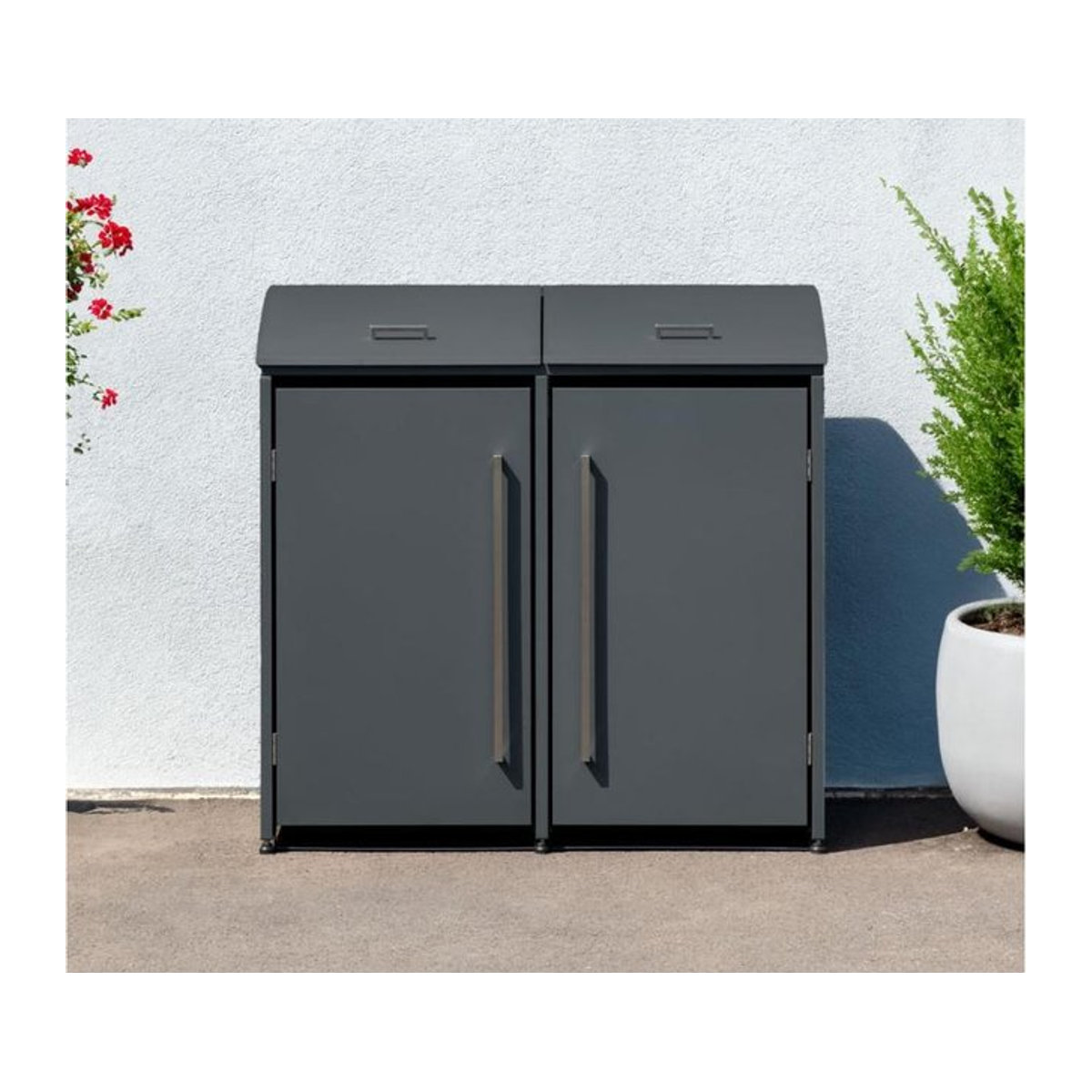 Westmann Mülltonnenbox Moderna 2 für 2 x 240 L in Anthrazit, B/H/T: 139 x 135 x 83 cm - Bild 4