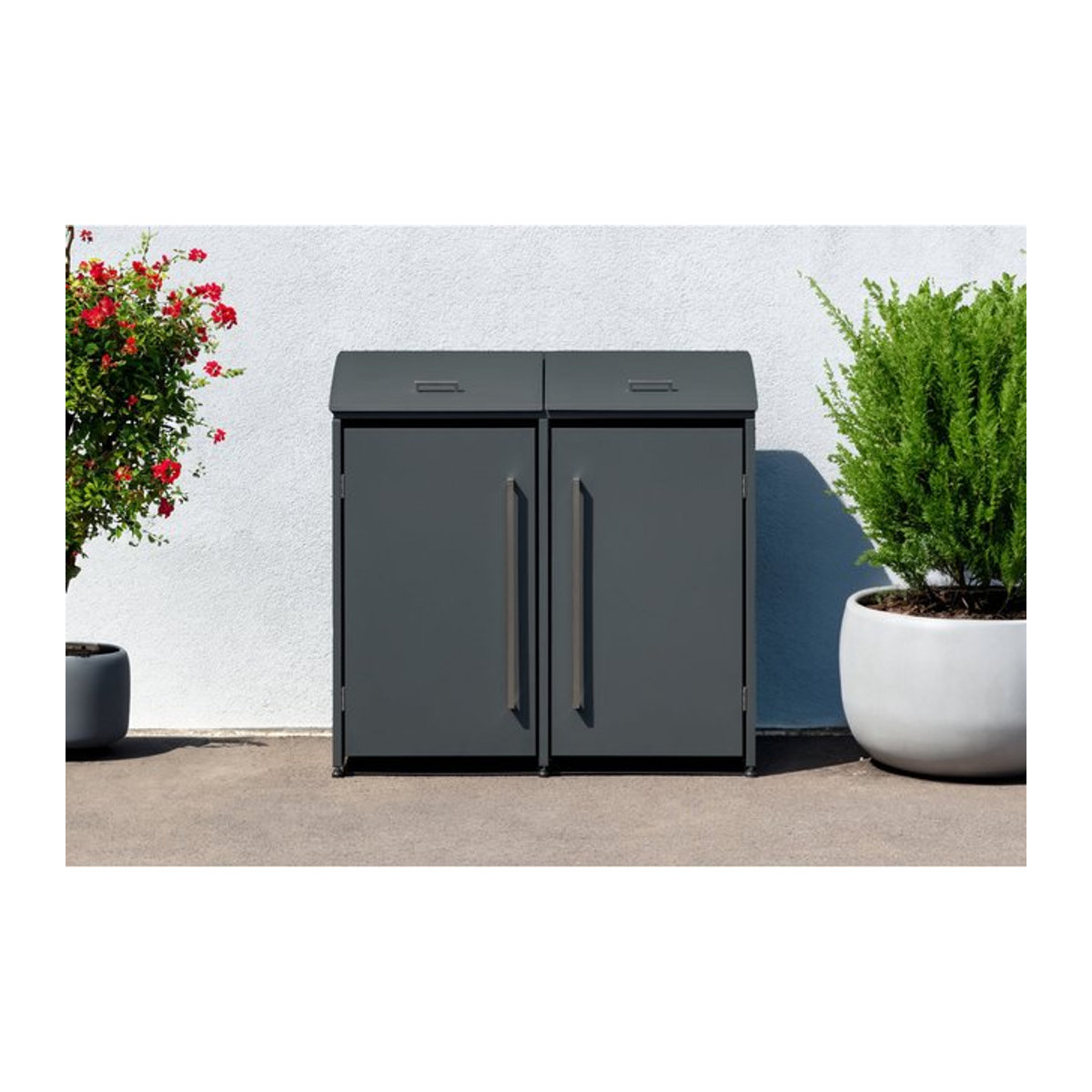 Westmann Mülltonnenbox Moderna 2 für 2 x 240 L in Anthrazit, B/H/T: 139 x 135 x 83 cm - Bild 5